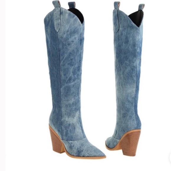 Basso Austin Denim Boots size 10 - Picture 1 of 9